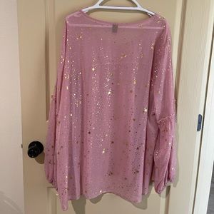 Sheer blouse with gold stars